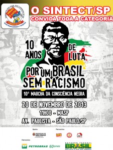 SINTECT-SP realiza “10ª Marcha da Consciência Negra”