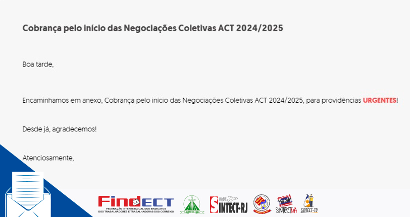 FINDECT COBRA INÍCIO IMEDIATO DAS NEGOCIAÇÕES DO ACT 2024/25