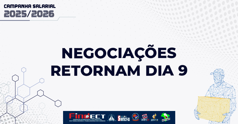 ECT responde ofício da FINDECT e confirma retomada das negociações para o dia 9 de setembro