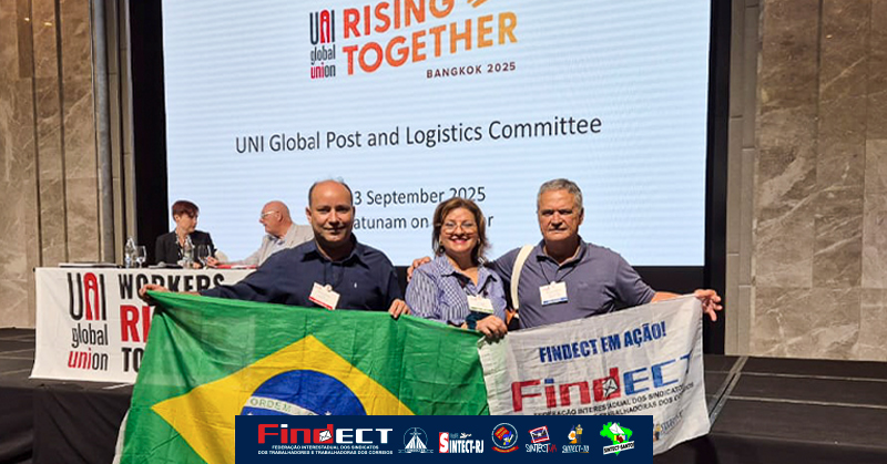 FINDECT participa da Conferência Mundial da UNI Postal & Logistics em Bangkok e debate o futuro dos Correios Públicos