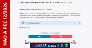 MOBILIZAÇÃO NACIONAL: FINDECT CONVOCA TRABALHADORES A VOTAREM CONTRA A PEC 12/2026